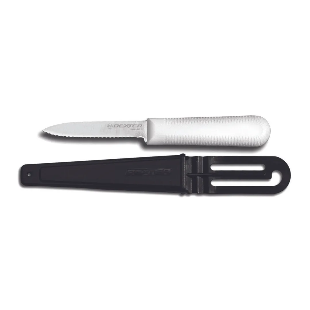 Dexter 15403 Sani‑Safe Net Knife, 3‑1/4" Blade, High‑Carbon Steel, White Handle, Black Sheath - Set