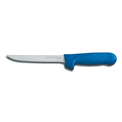 Dexter 1563C Sani‑Safe Boning Knife, 6" Narrow High‑Carbon Steel Blade Blue Handle, NSF Made In USA