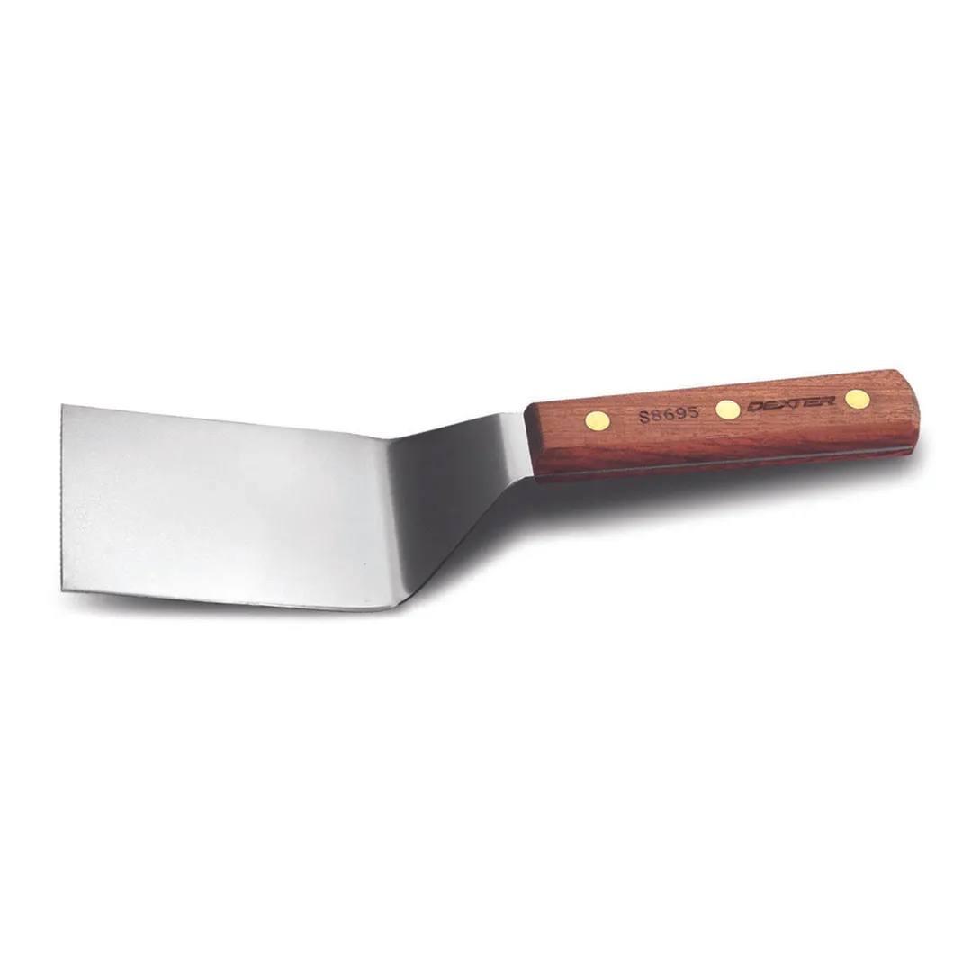 Dexter 16150 Hamburger Turner – 4" x 3" Stainless Steel Blade with Rosewood Handle, Made in USA