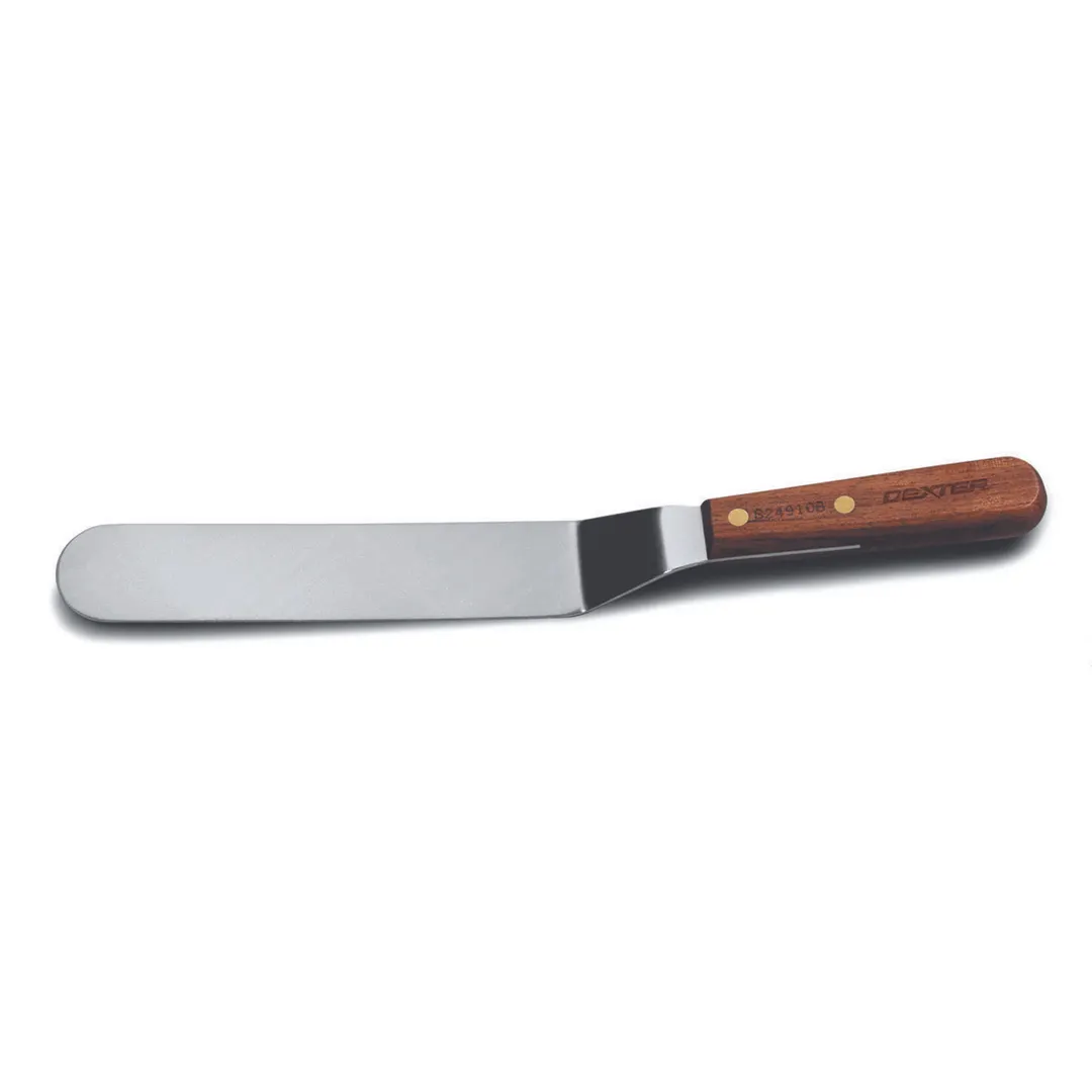 Dexter 16180 Spatula, 10" Offset Blade, Rosewood Handle, Brown Wood Grip, Stainless Steel
