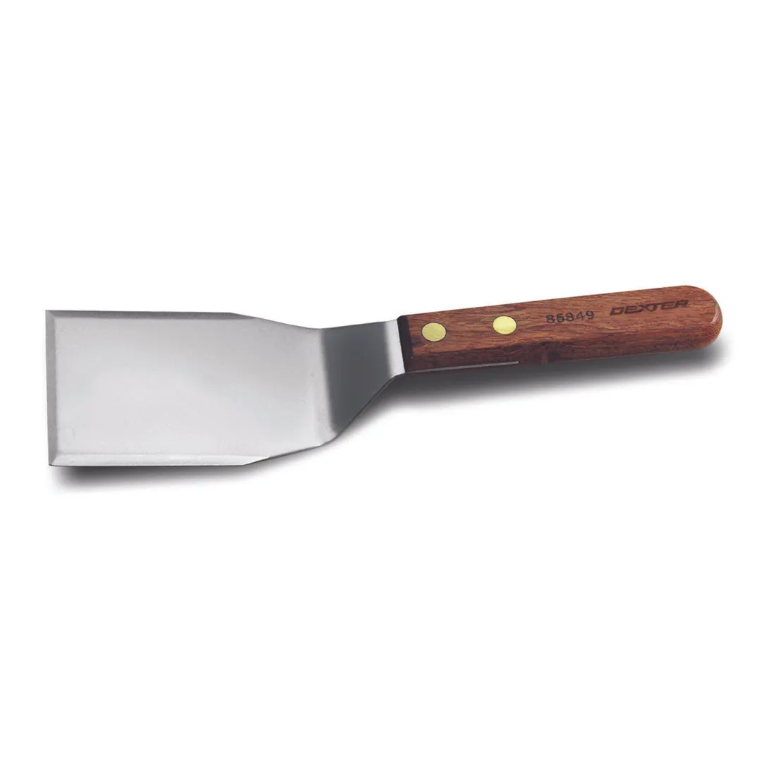 Dexter 16271 Hamburger Turner, 4" x 3" Stainless Steel Offset Blade, Rosewood Wood Handle, Made in USA