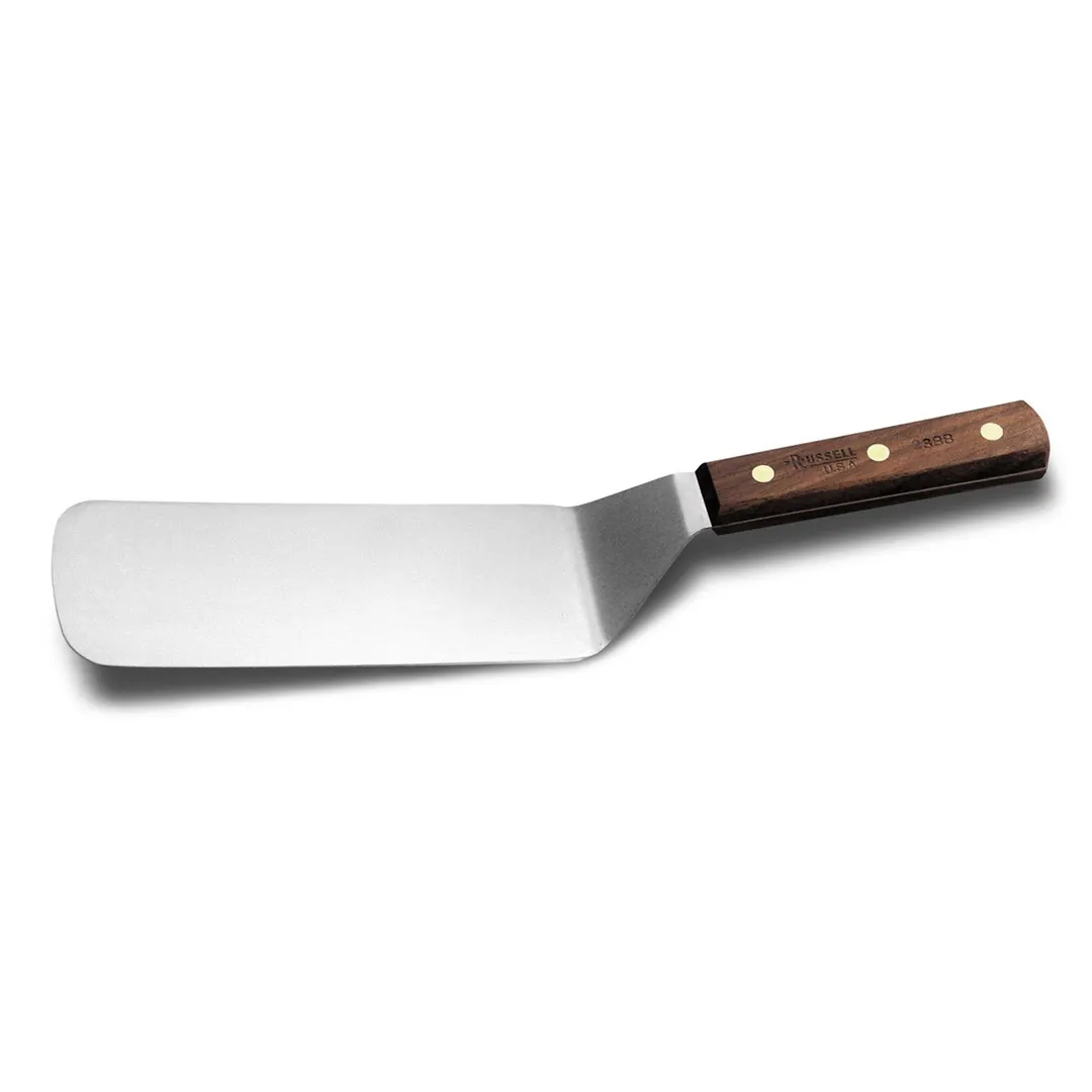 Dexter 16381 8" X 3" Offset Stainless Steel Cake Turner, Walnut Wood Handle, Made in USA