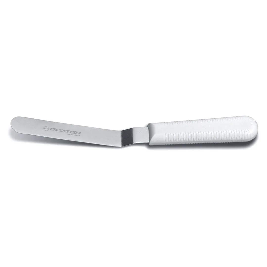 Dexter 17603 Sani‑Safe Offset Spatula, 5" Steel Blade, White Plastic Handle, NSF, Made