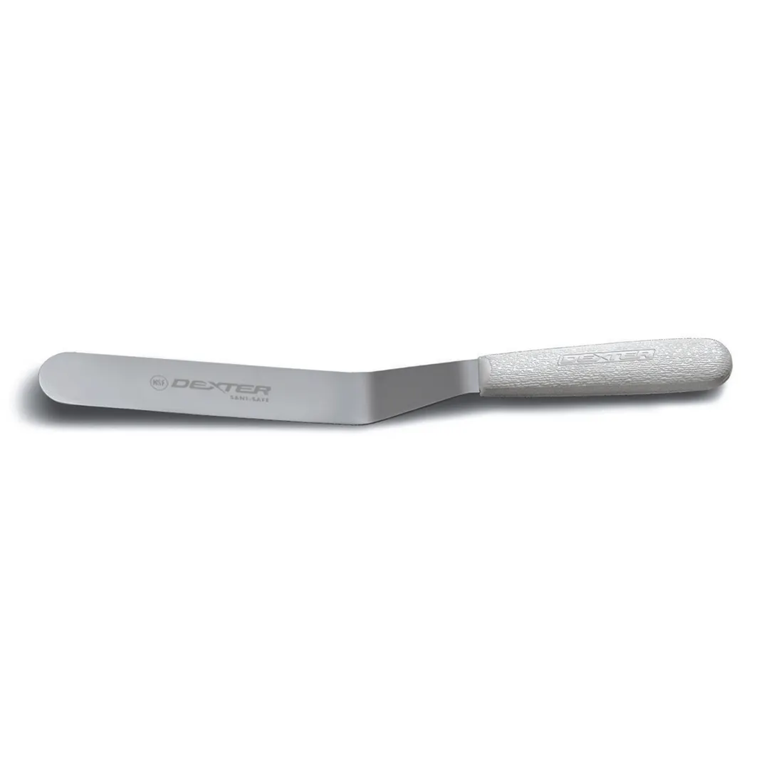 Dexter 17633 Sani‑Safe Offset Spatula, 10" Stainless Steel Blade, White Handle, Made in USA