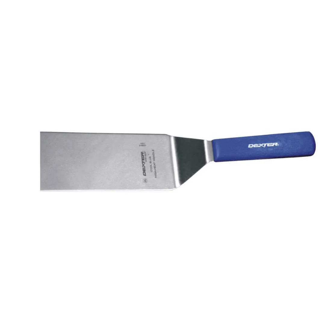 Dexter 19613H Sani-Safe Blue Grill Turner, 8" x 3" Stainless Steel Blade, Blue Handle, Heat-Resist