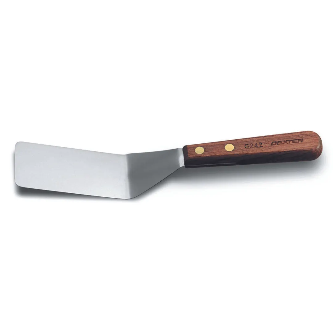 Dexter 19670 Pancake Turner, 4" x 2" Stainless Steel Offset Blade, Rosewood Handle, Made in USA