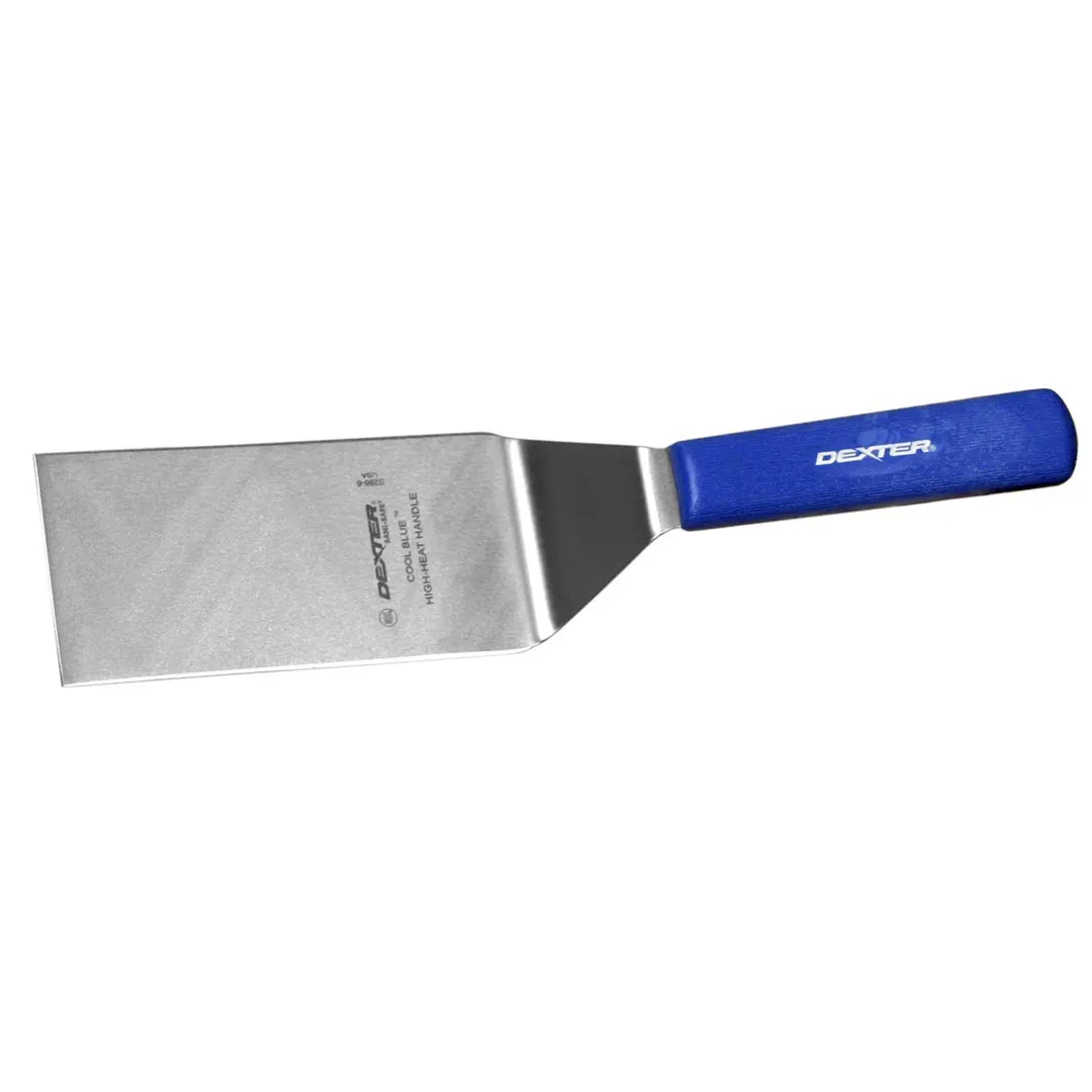 Dexter 19683H Blue Hamburger Turner, 6"×3" Stainless Steel Blade, 500° Handle, Made in USA