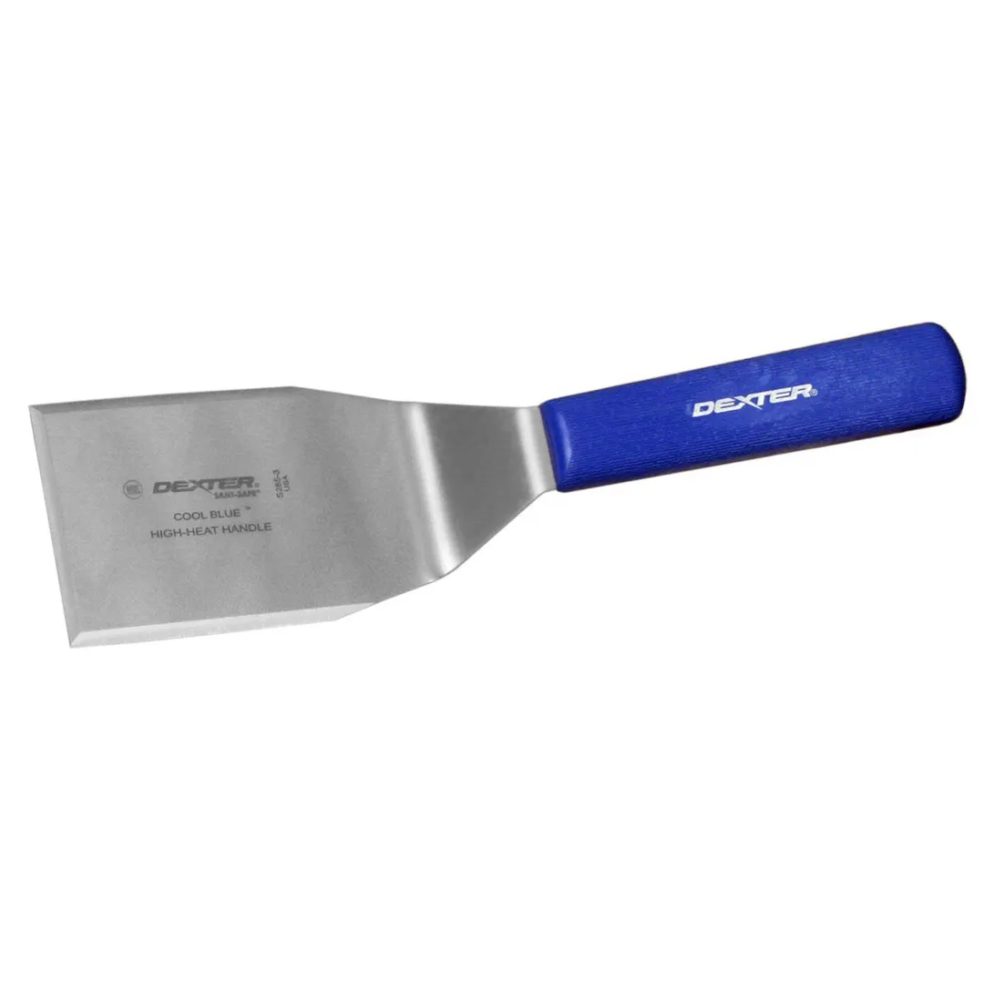 Dexter 19713H Cool Blue Hamburger Turner, 4" x 3" Blade, Blue Handle, Heat‑Resistant, NSF