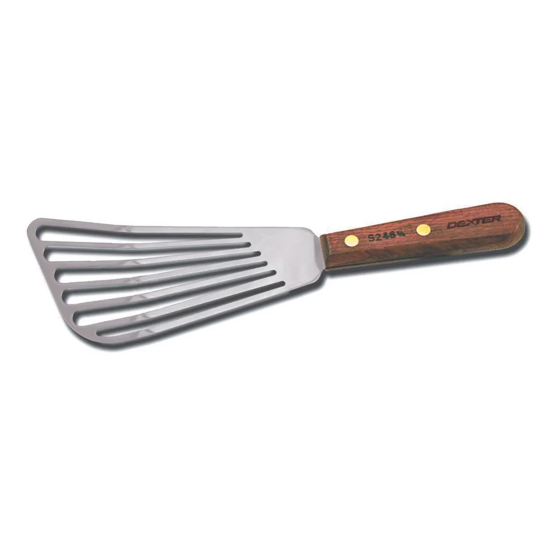 Dexter 19810 6-1/2" X 3" Slotted Stainless Steel Turner with Rosewood Handle – Made in USA