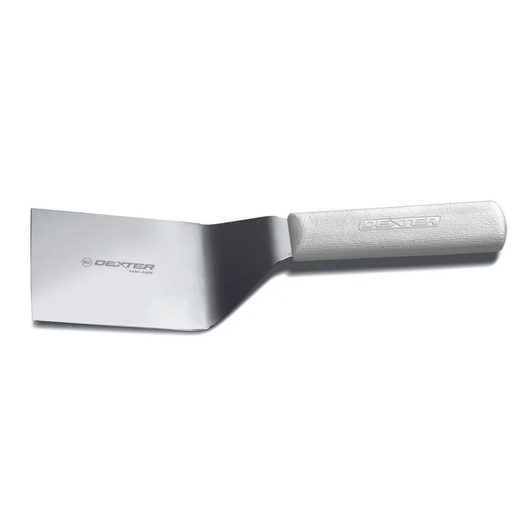 Dexter 19853 Sani‑Safe Hamburger Turner, 4" x 3" Steel Blade, White PP Handle, NSF