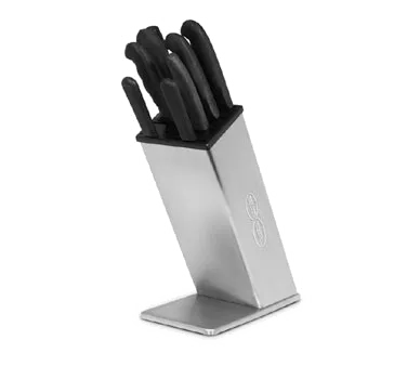 Dexter 20334 SofGrip SB-8 Knife Block Rack, Stainless Steel 8‑Slot Block Holds Eight Knives - Set