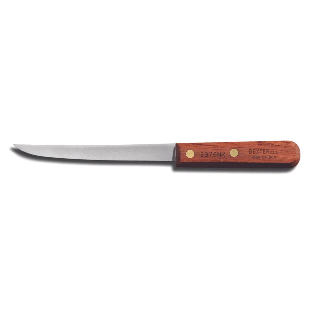 Dexter 2070 Boning Knife, 6" Narrow High‑Carbon Steel Blade, Stamped Wood Beech Handle