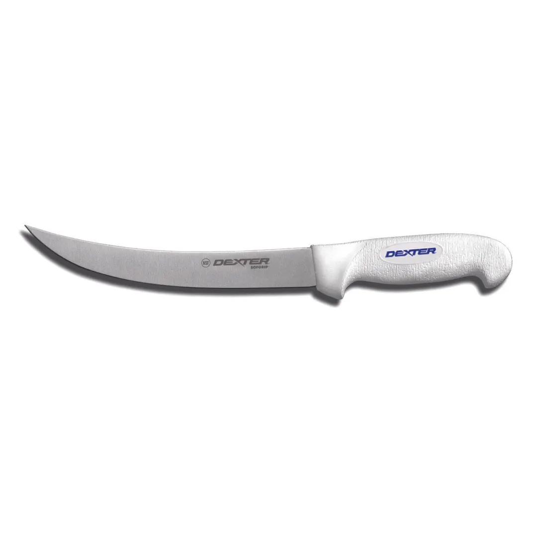 Dexter 24053 SofGrip Breaking Knife, 8" White Plastic Handle, DEXSTEEL Stain‑Free Steel Blade