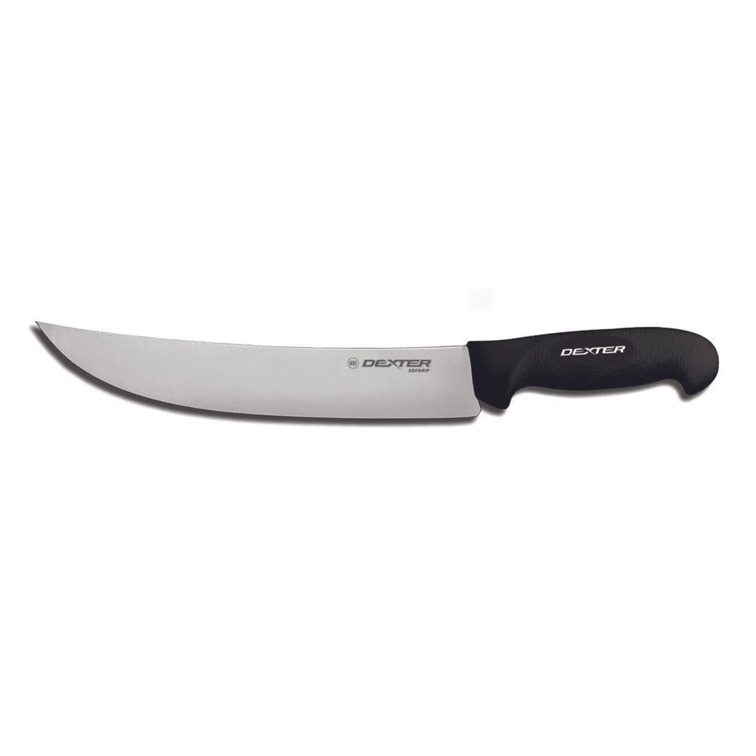 Dexter 24073B Cimeter Steak Knife, 10" Blade, Black Handle With Rubber Grip, DEXSTEEL Steel