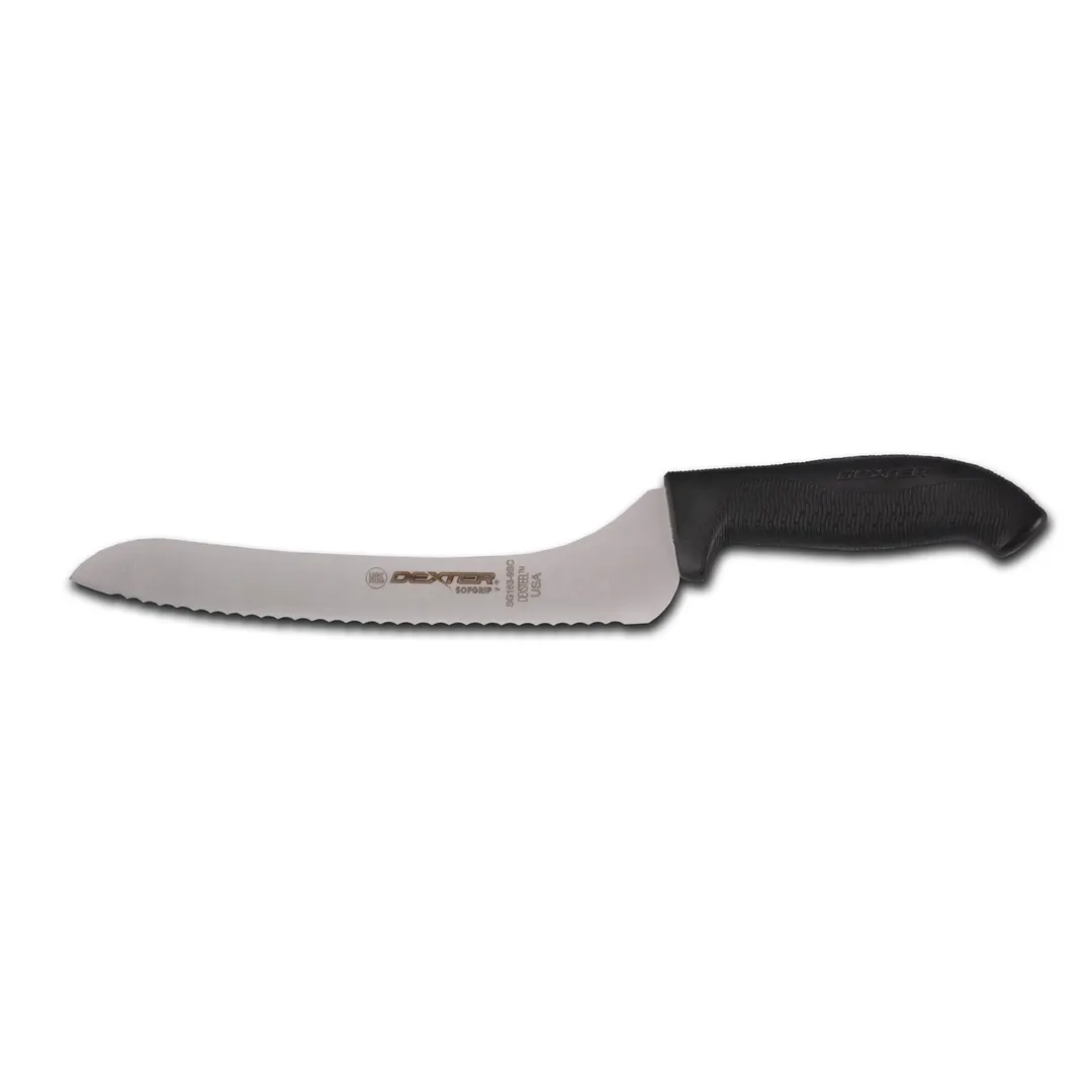 Dexter 24423B – 9" Offset Sandwich Knife, Steel Blade, Black Rubber Non‑Slip Grip, NSF