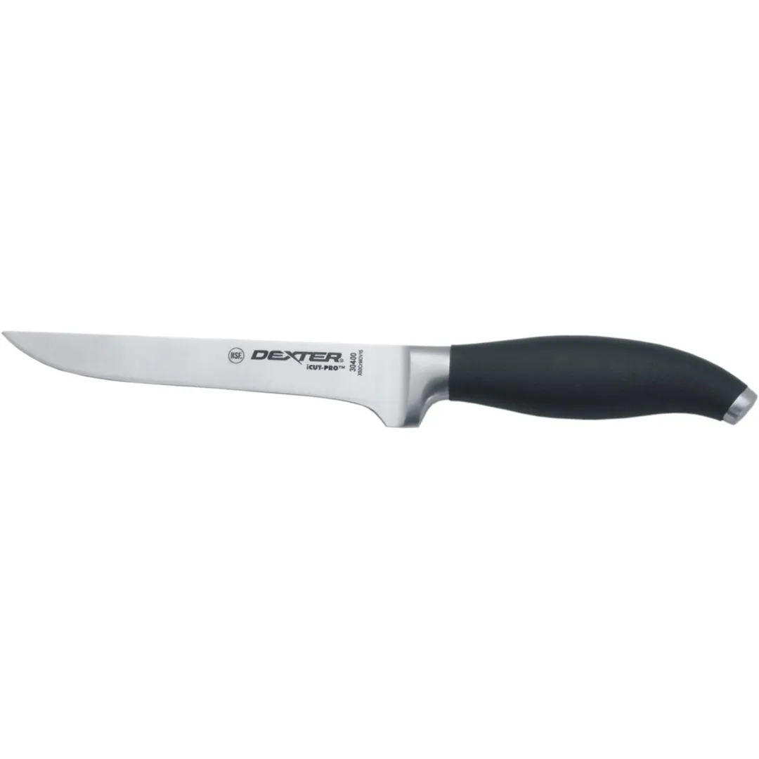 Dexter 30400 Boning Knife, 6" Forged Stainless Steel Blade, Black Plastic Handle, NSF