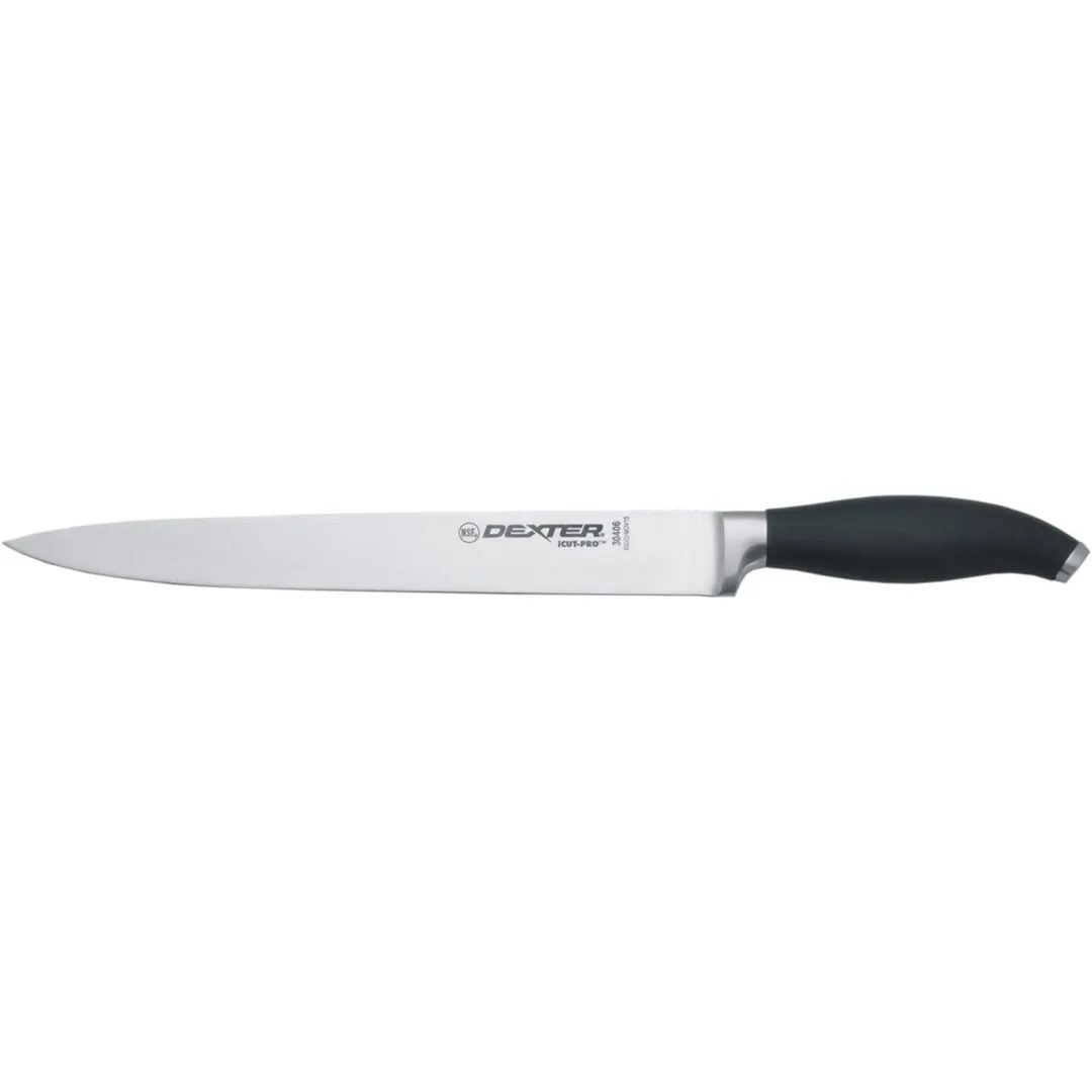 Dexter 30406 ICut-PRO Slicer Knife, 10" Forged Blade, Black Plastic Handle, NSF