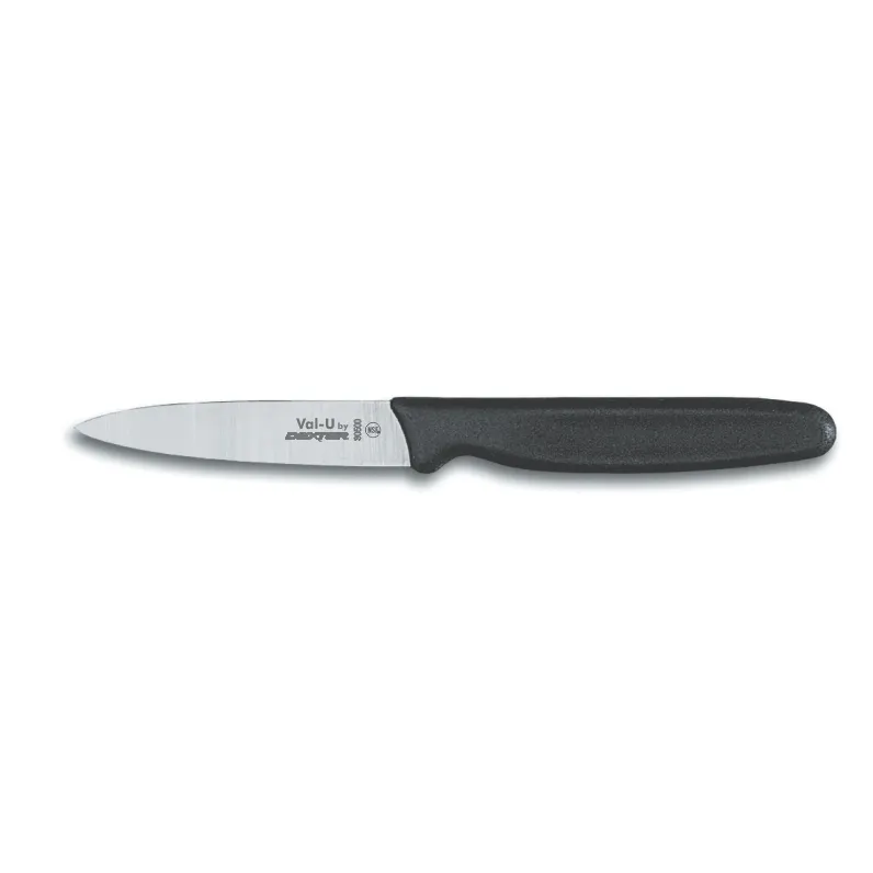 Dexter 30500 Paring Knife, 3" Stamped Spear-Point Blade, Carbon Steel, Black Plastic Handle, NSF