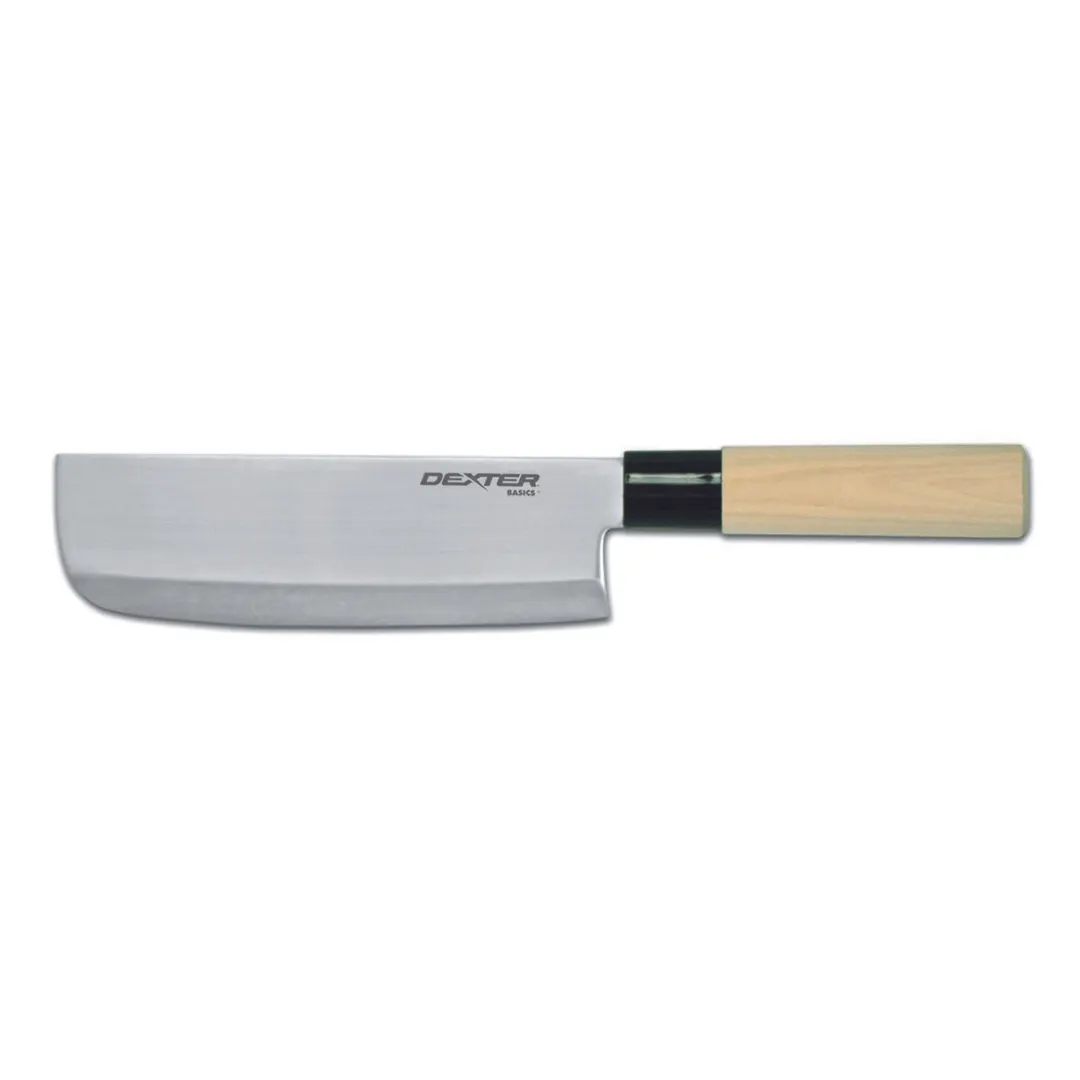 Dexter 31444 Nakiri Knife, 6.5" Blade 3"‑6", Stainless Steel, Smooth Edge, Magnolia Wood Handle