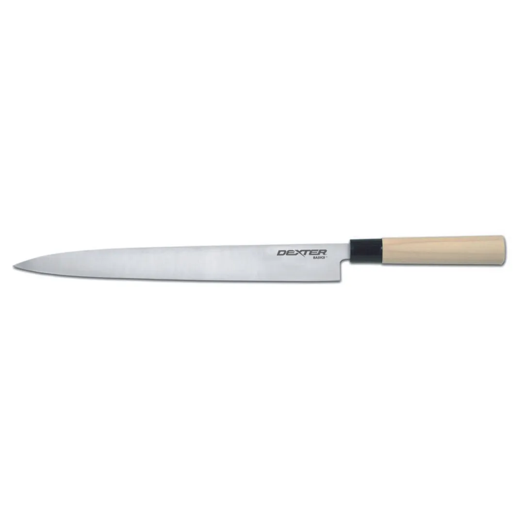 Dexter 31446 Sashimi Knife, 12" Stamped Stainless Steel Blade, Smooth Edge, Magnolia Wood Handle