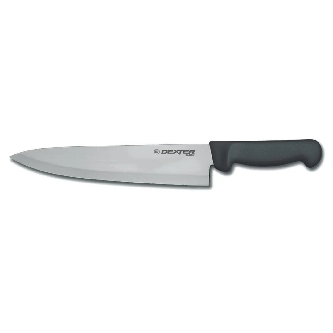 Dexter 31601B Chef Knife – 10" Carbon Steel Blade, Black Plastic Handle, Stain‑Free, NSF