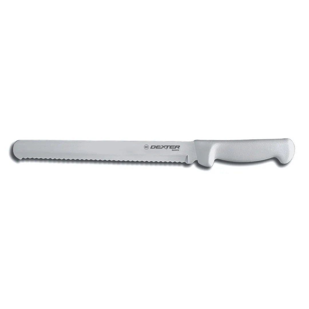 Dexter 31604 Bread & Sandwich Knife 10" Scalloped High‑Carbon Stainless Blade White Poly Handle