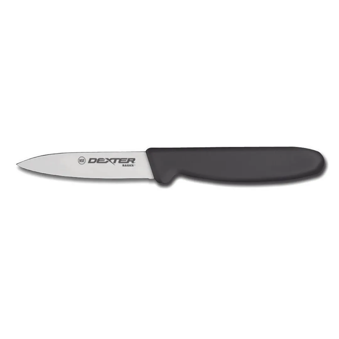 Dexter 31611B Paring Knife – 3" Blade, Stainless Steel, Black Plastic Handle, NSF