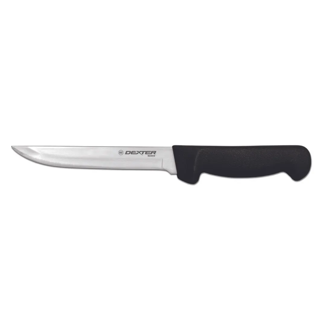 Dexter 31615B Boning Knife – 6" Wide Blade, Carbon Stainless Steel, Black Handle, NSF