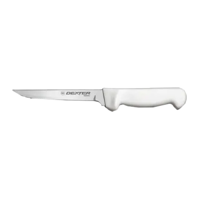 Dexter 31616 - Boning Knife 5" Stiff Carbon Steel Blade, White Plastic Handle, Stain‑Free