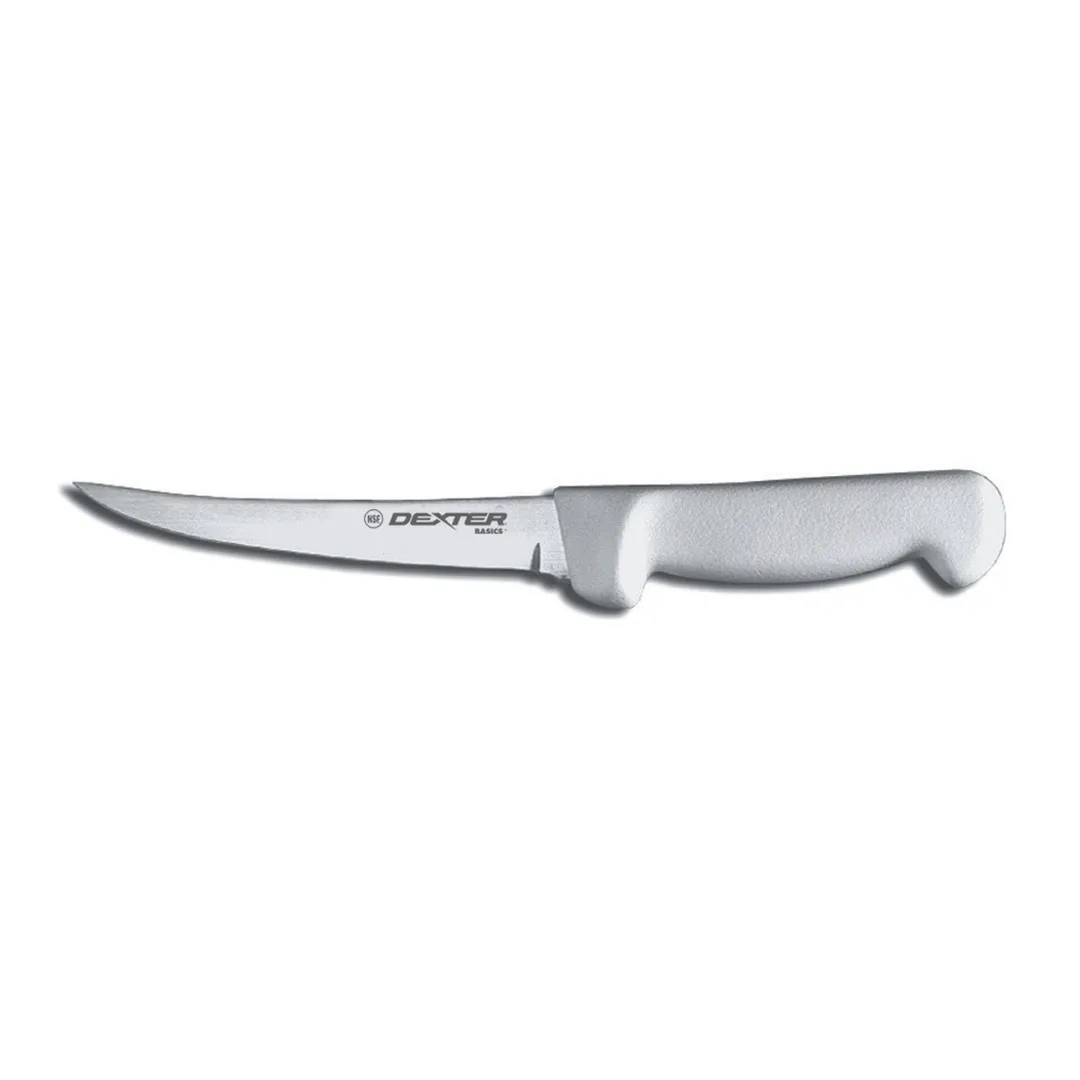 Dexter 31618 Boning Knife – 6" Curved High‑Carbon Steel Blade, White Poly Handle, NSF