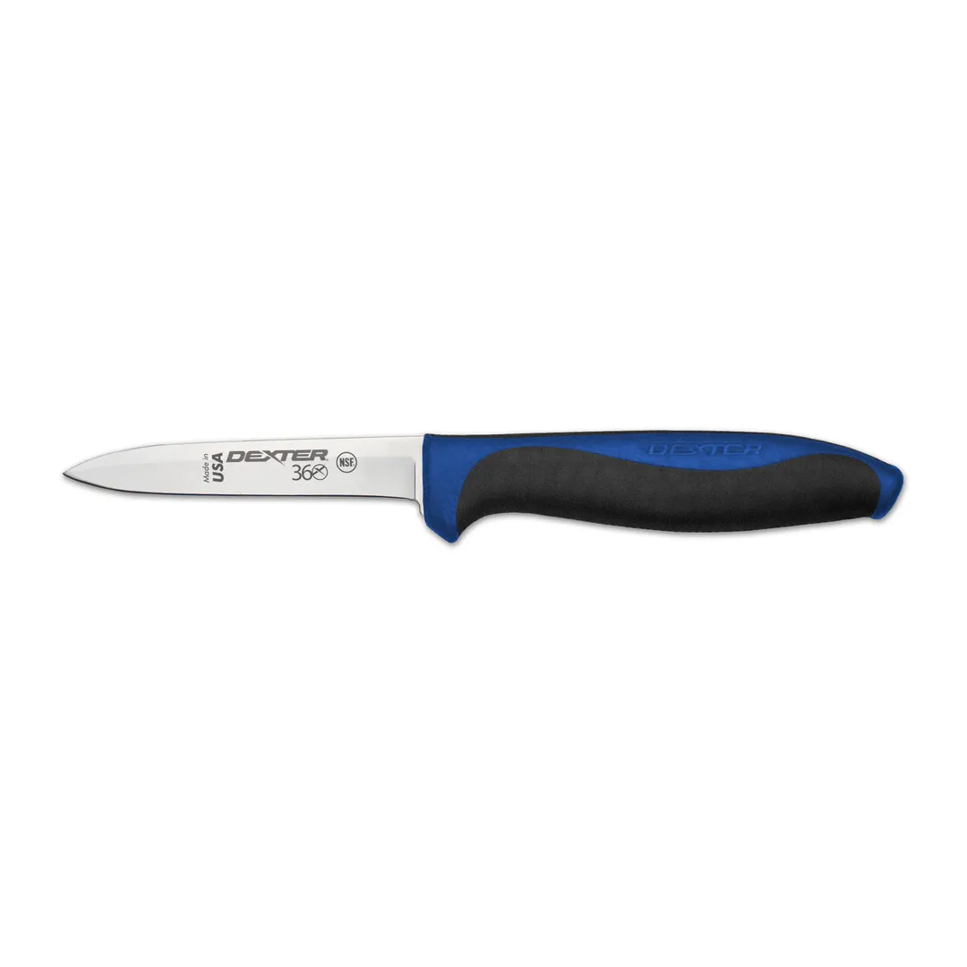 Dexter 36000C Paring Knife – 3½" Spear Point, DEXSTEEL Blade, Blue Polypropylene Handle, NSF