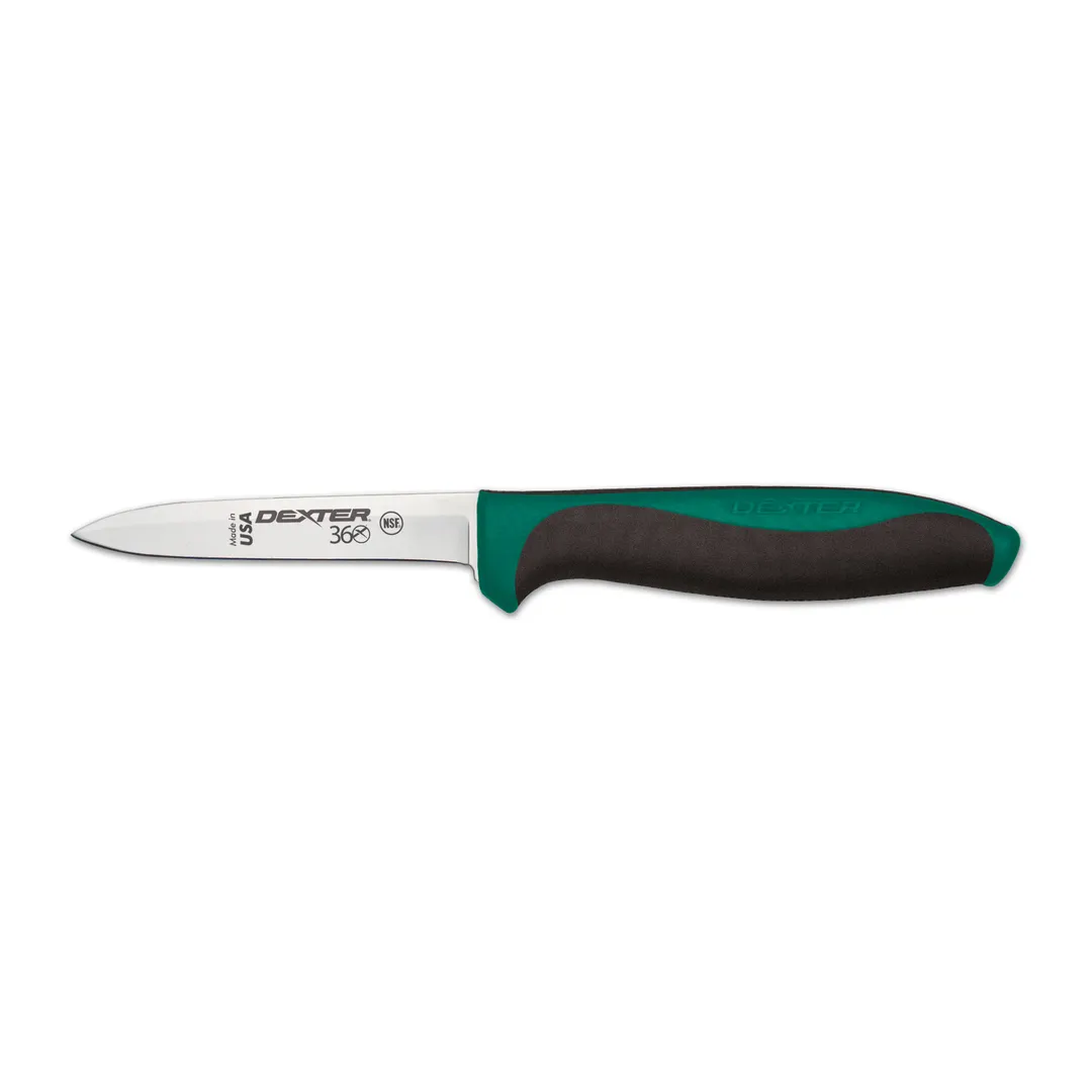 Dexter 36000G Paring Knife – 3½" Spear Point, DEXSTEEL Blade, Green Handle, NSF