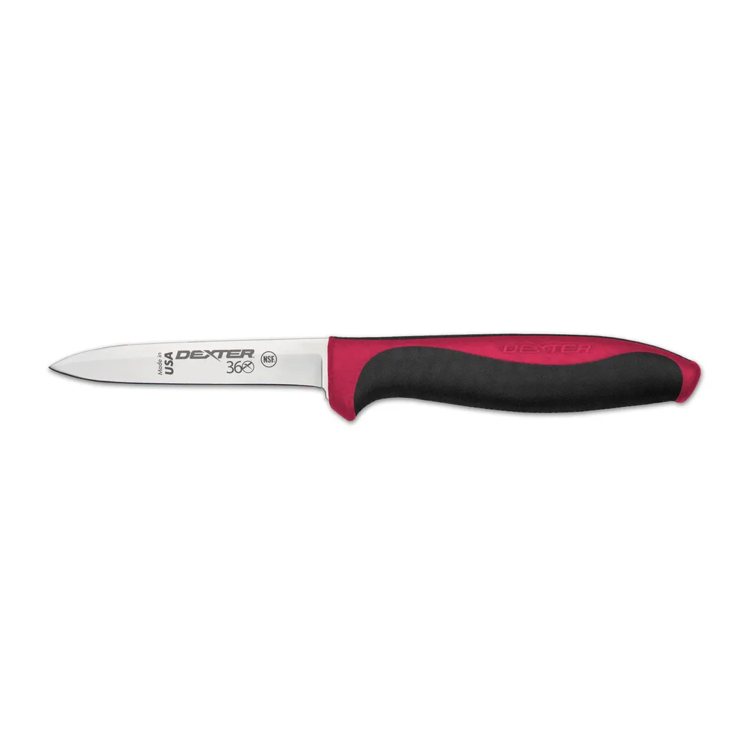 Dexter 36000R Paring Knife – 3½" Spear Point, DEXSTEEL Steel Blade, Red Handle, NSF