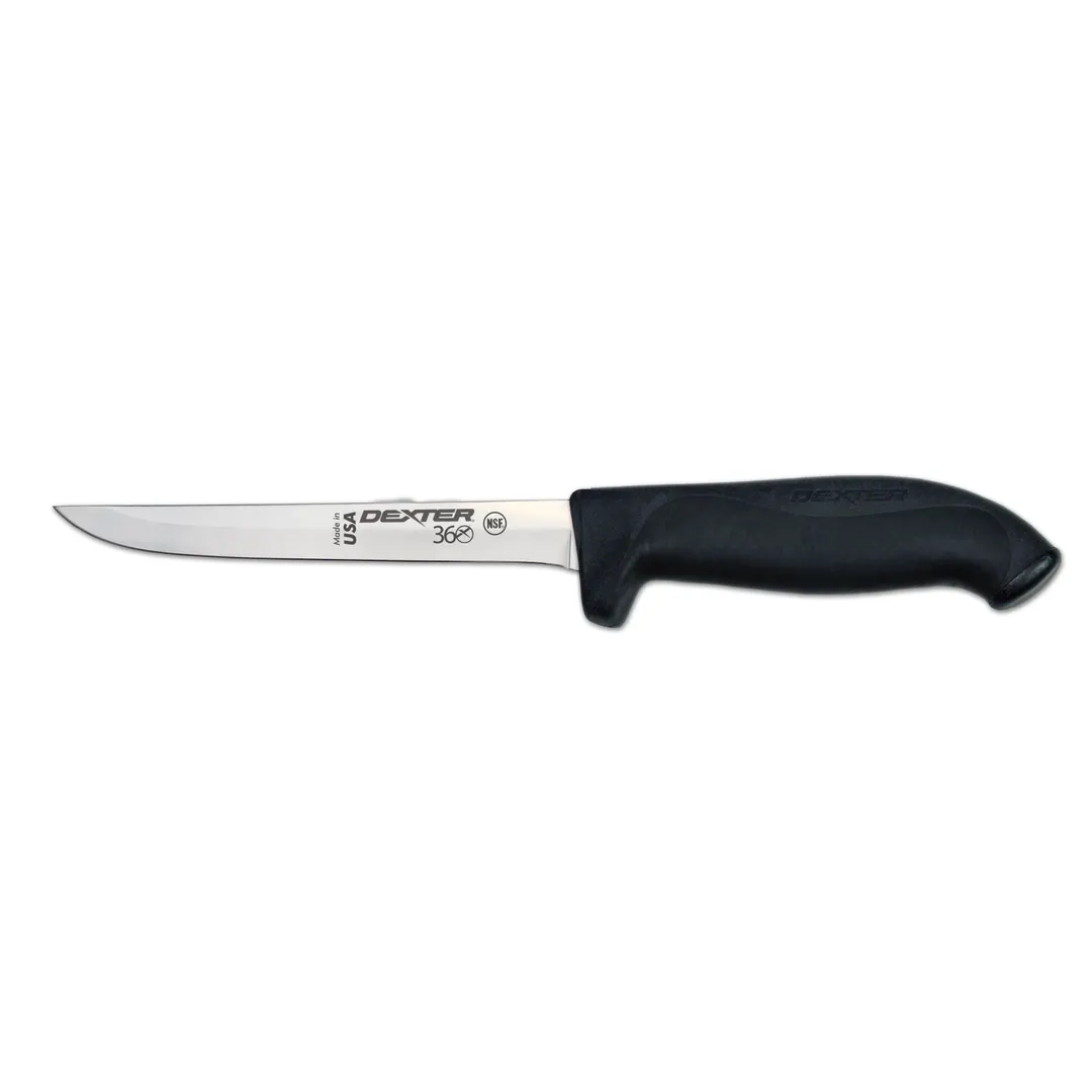 Dexter 36001 Boning Knife – 6" Narrow Blade, DEXSTEEL Steel, Black Plastic Handle, NSF