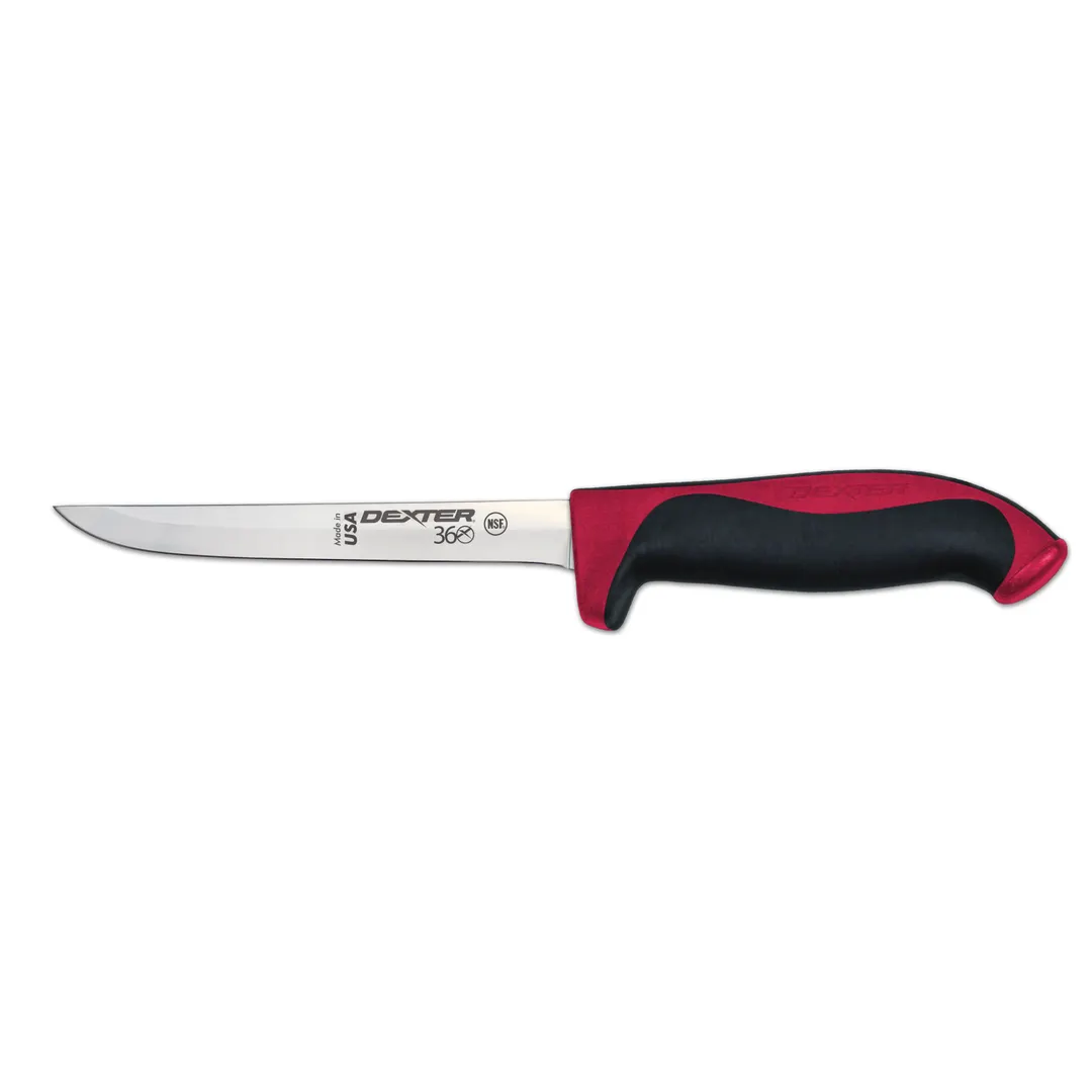 Dexter 36001R Boning Knife – 6" Narrow Stamped Blade, High‑Carbon DEXSTEEL Steel, Red Plastic Handle