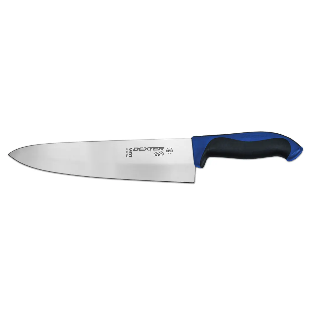 Dexter 36006C Cook's Knife – 10" Stamped, DEXSTEEL Carbon Steel Blade, Blue Handle, NSF