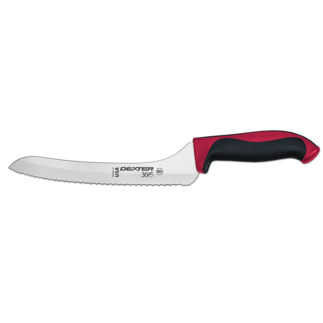 Dexter 36008R Slicer Knife – 9" Stamped Offset Blade, DEXSTEEL Steel, Red Plastic Handle, NSF