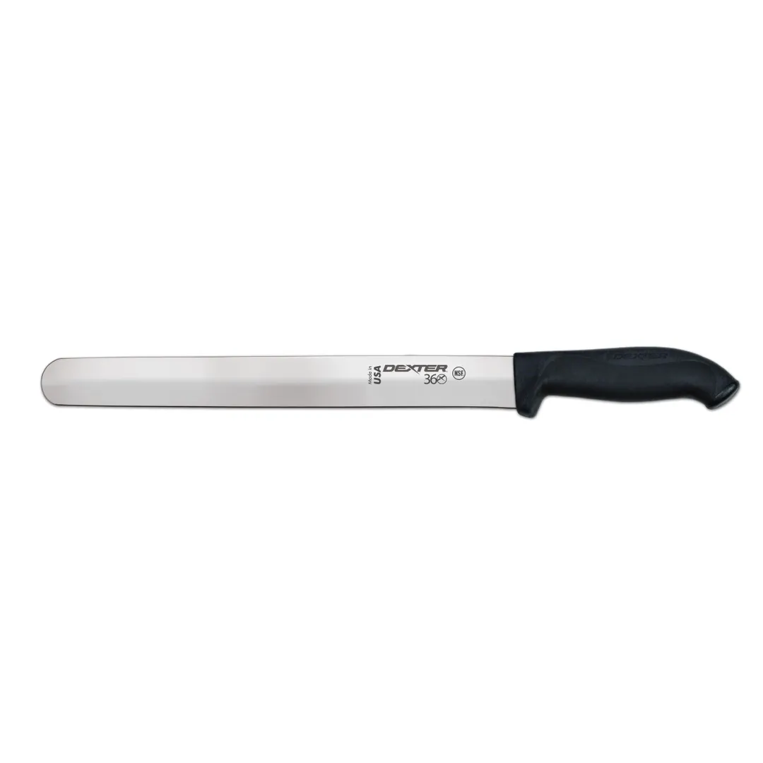 Dexter 36010 Slicer Knife - 12" DEXSTEEL Stamped Steel, Black Polypropylene Handle, NSF