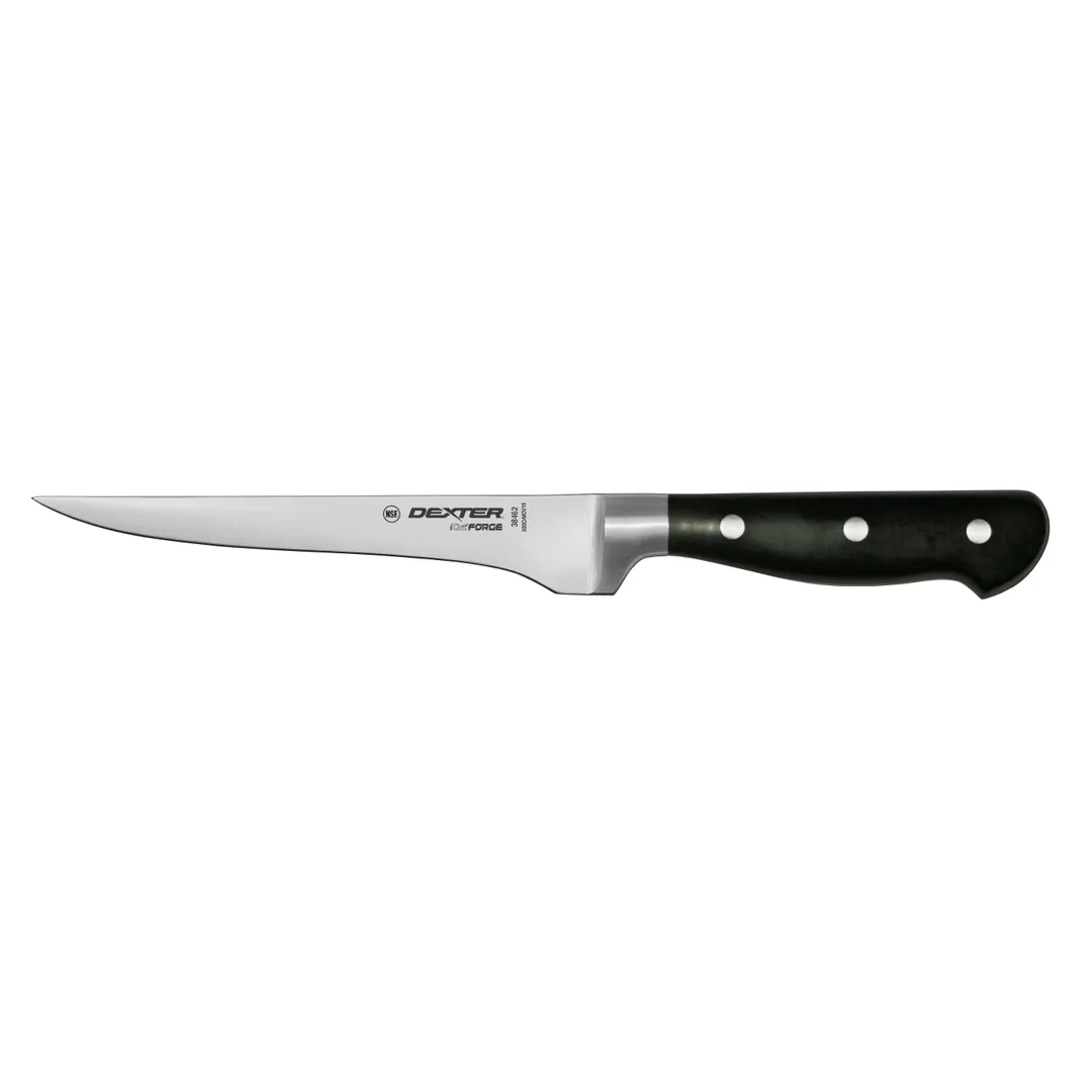 Dexter 38462 Boning Knife, 6" Forged Blade, X50CrMOV15 Stainless Steel, Black POM Handle,
