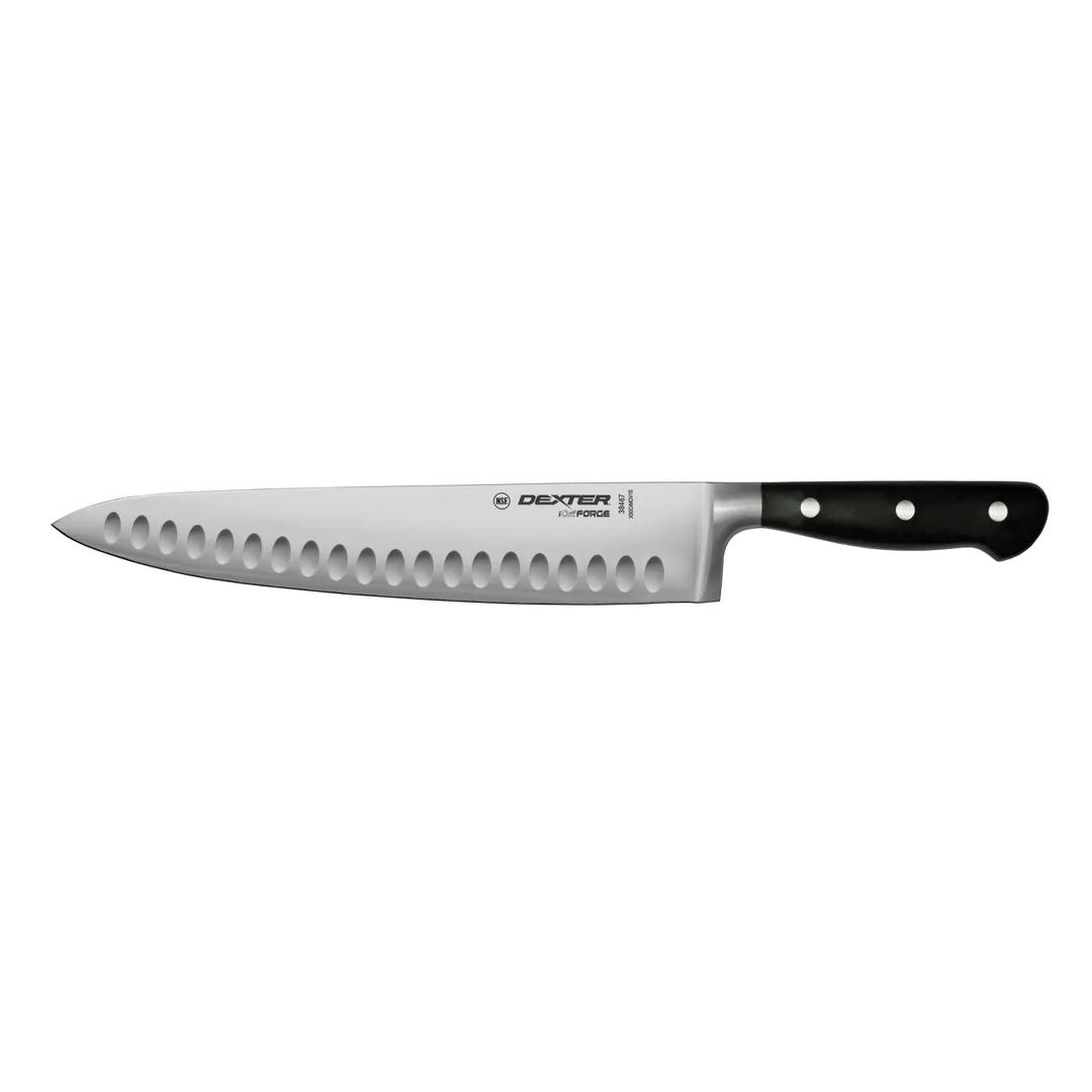 Dexter 38467 Chef Knife – 10" Forged X50CrMOV15 Steel Blade, Black POM Handle, NSF