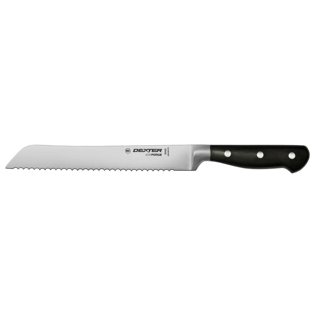 Dexter 38468 Bread Knife, 8" Forged Blade, X50CrMOV15 Stainless Steel, POM Handle, NSF