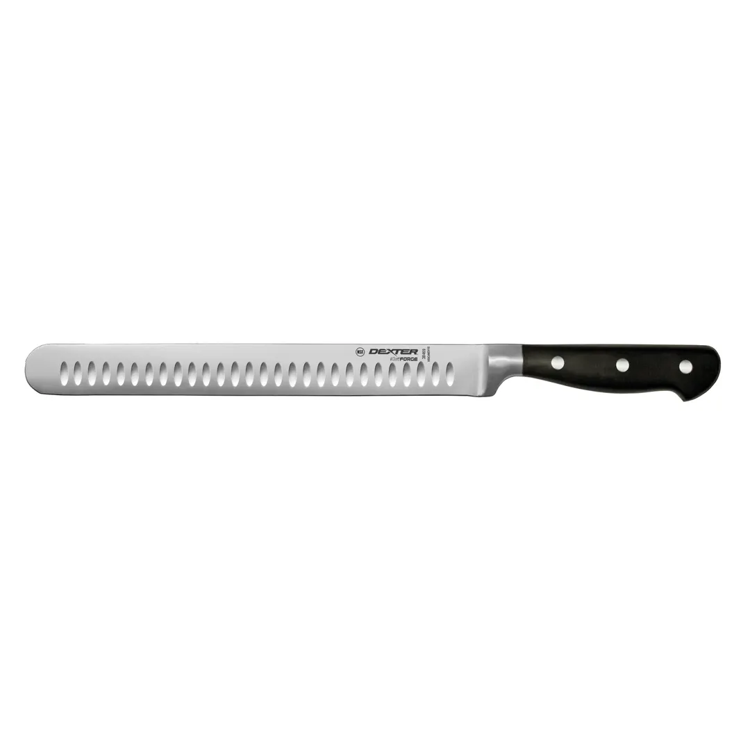 Dexter 38469 ICut-FORGE Slicer, 10" Forged X50CrMOV15 Steel Blade, Black POM Handle, NSF