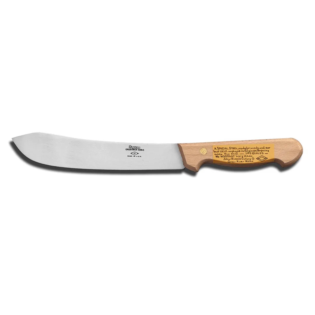 Dexter 4691 8" Butcher Knife, Stamped High-Carbon Steel Blade, Straight Blade, Wood Handle