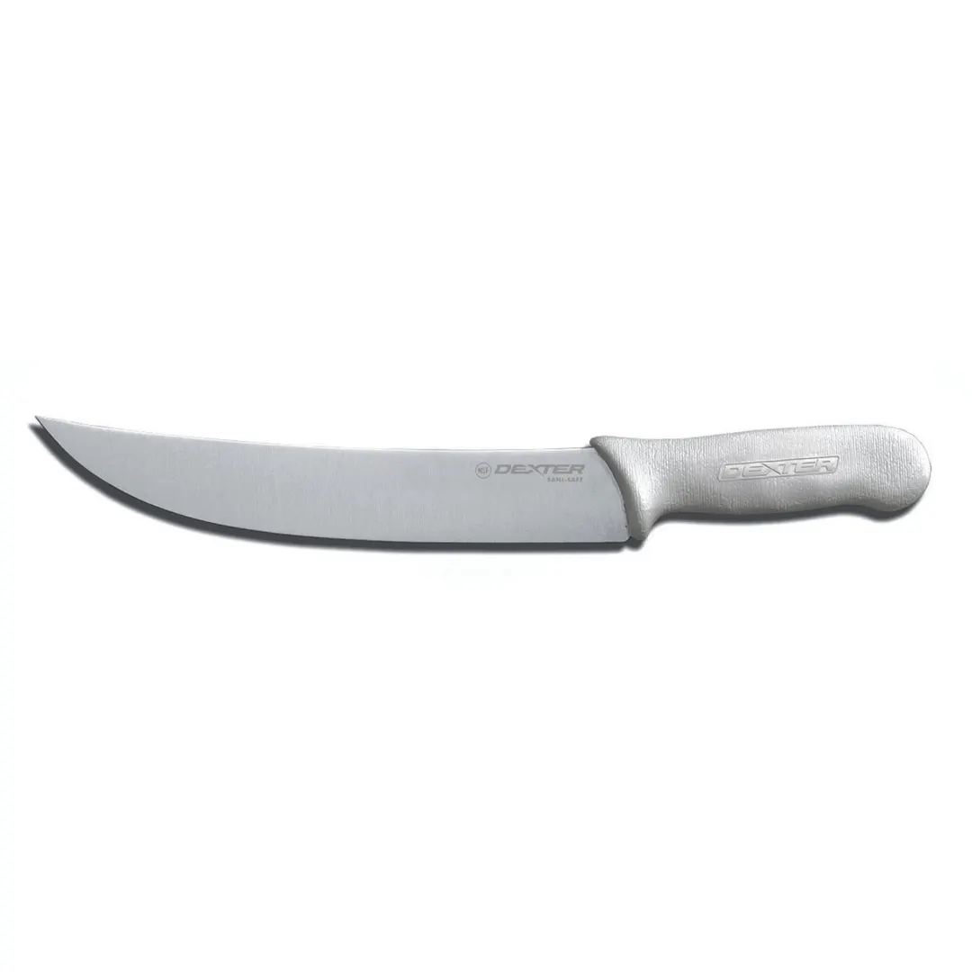 Dexter 5533 Cimeter Steak Knife, 10" Blade, High‑Carbon Stainless Steel, White PP Handle, Made in USA