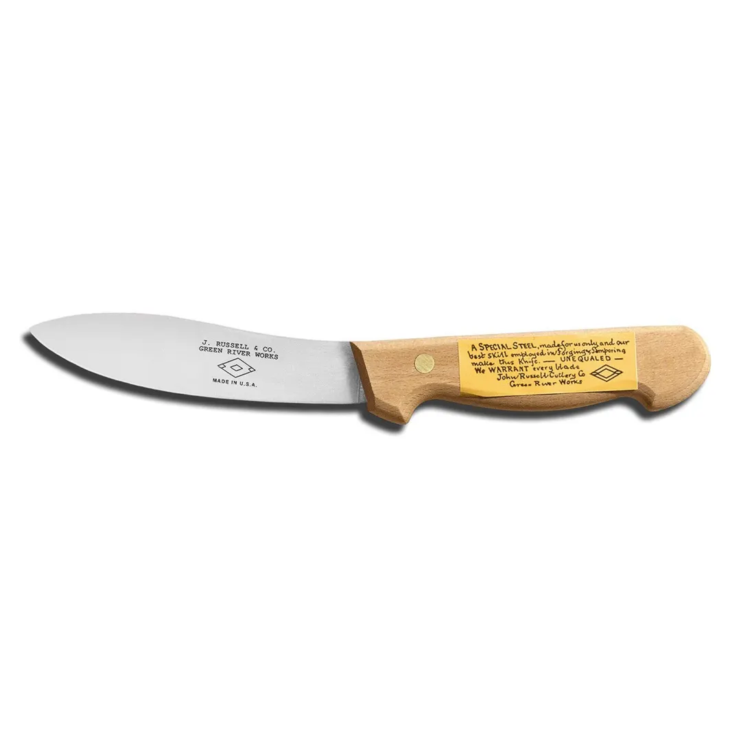 Dexter 6371 Skinning Knife, 5¼" Stain‑Free High‑Carbon Steel Formed Blade, Stamped, Wood Handle, 5" Length