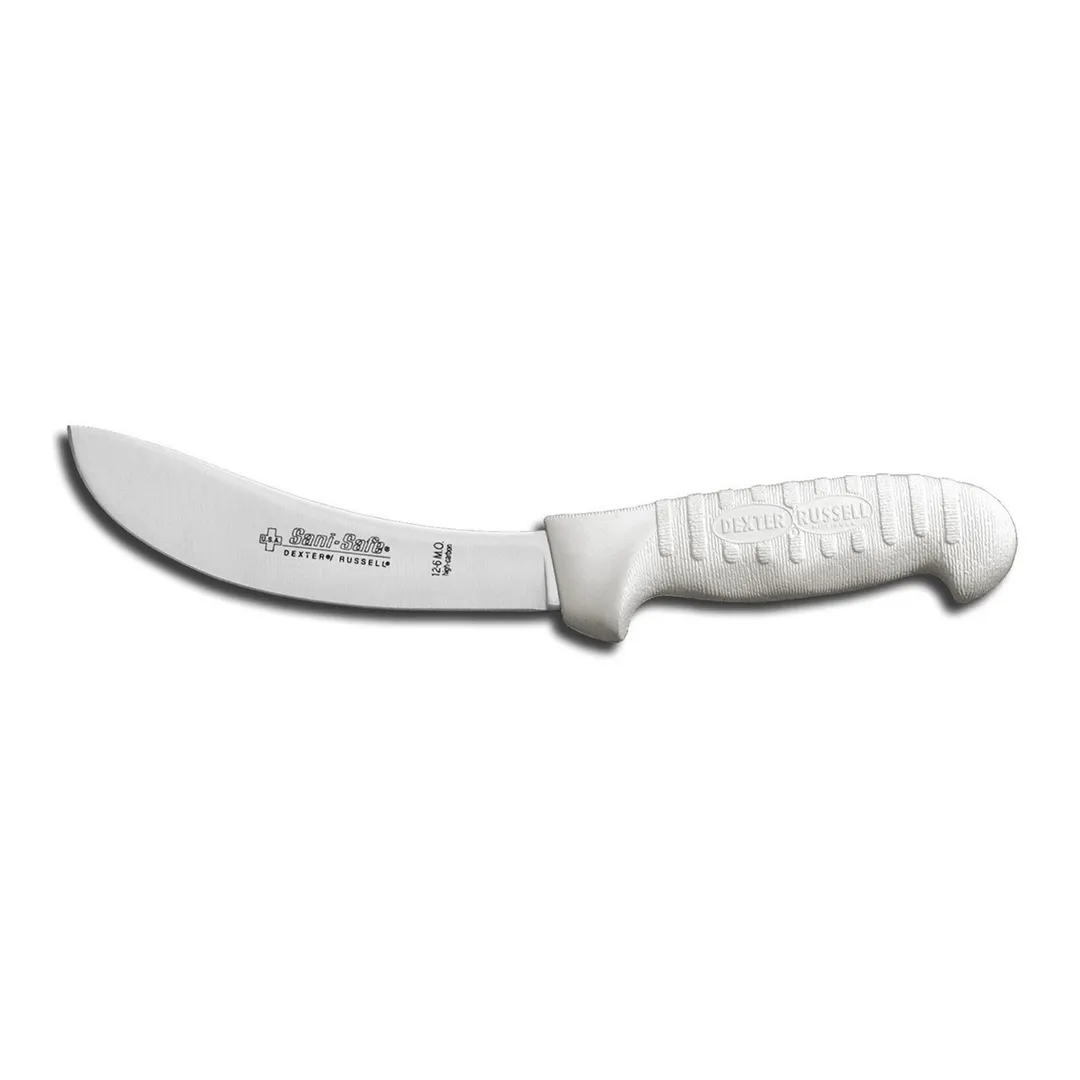 Dexter 6573 Beef Skinning Knife - 6" Stamped White PP Handle, Carbon Steel Blade, SofGrip Non-Slip