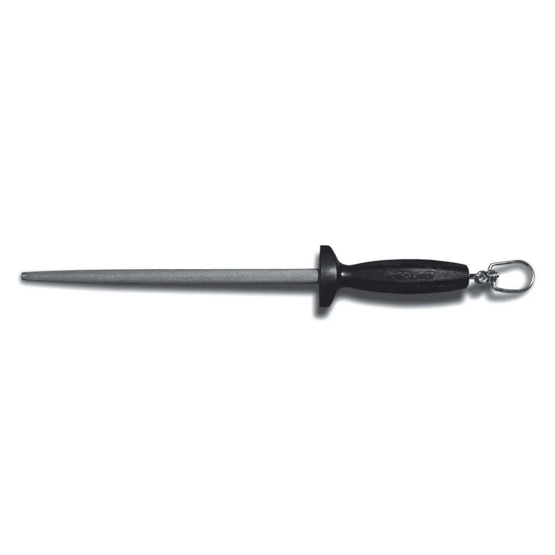 Dexter 7333 10" Sharpening Steel, High‑Carbon Stain‑Free Blade Black Polypropylene Handle with Ring