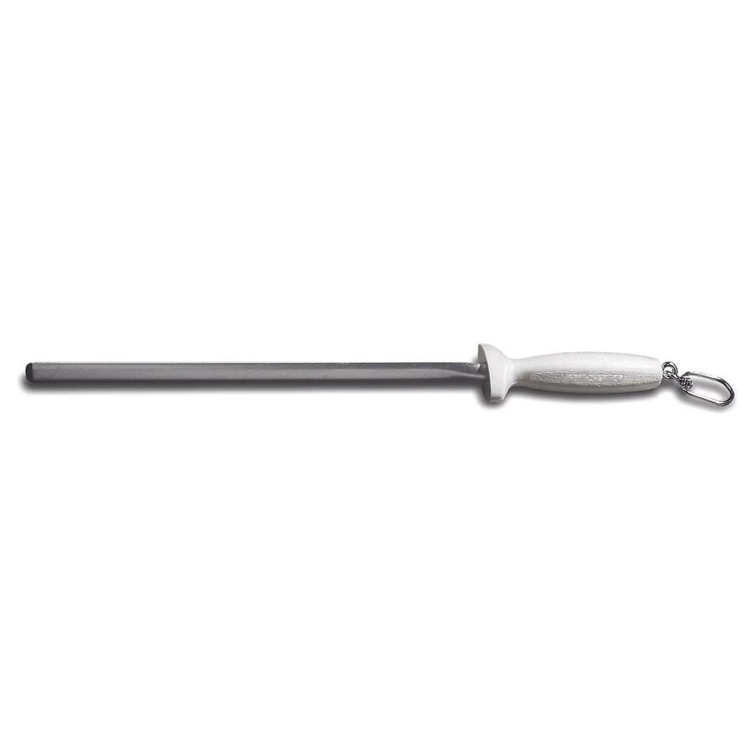 Dexter 7603 Sani‑Safe Diamond Sharpener, 10" Blade, Swivel Ring, White Handle, Made in USA
