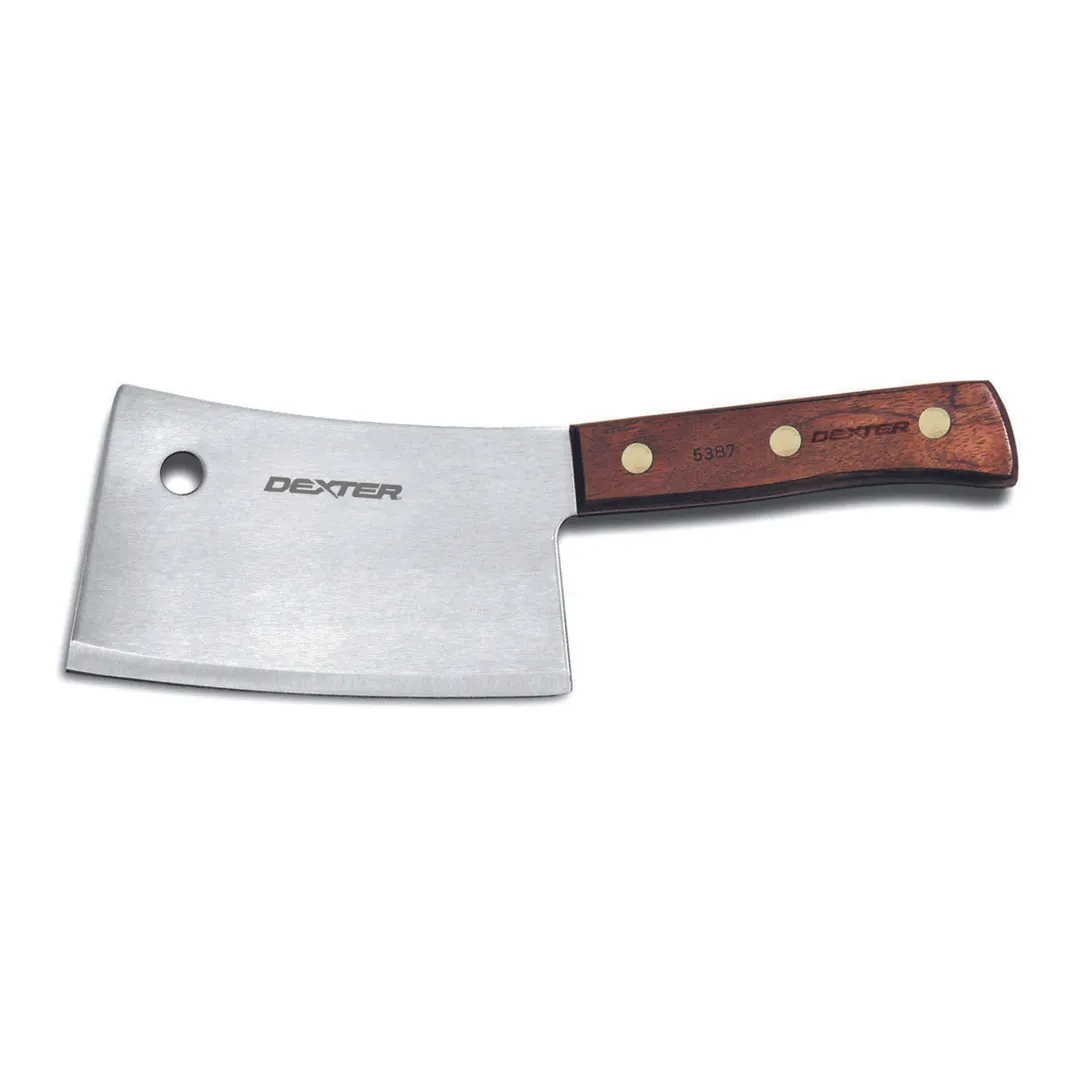 Dexter 8070 Traditional Cleaver Knife, 7" x 1-1/2", High‑Carbon Steel Blade, Rosewood Wood Handle