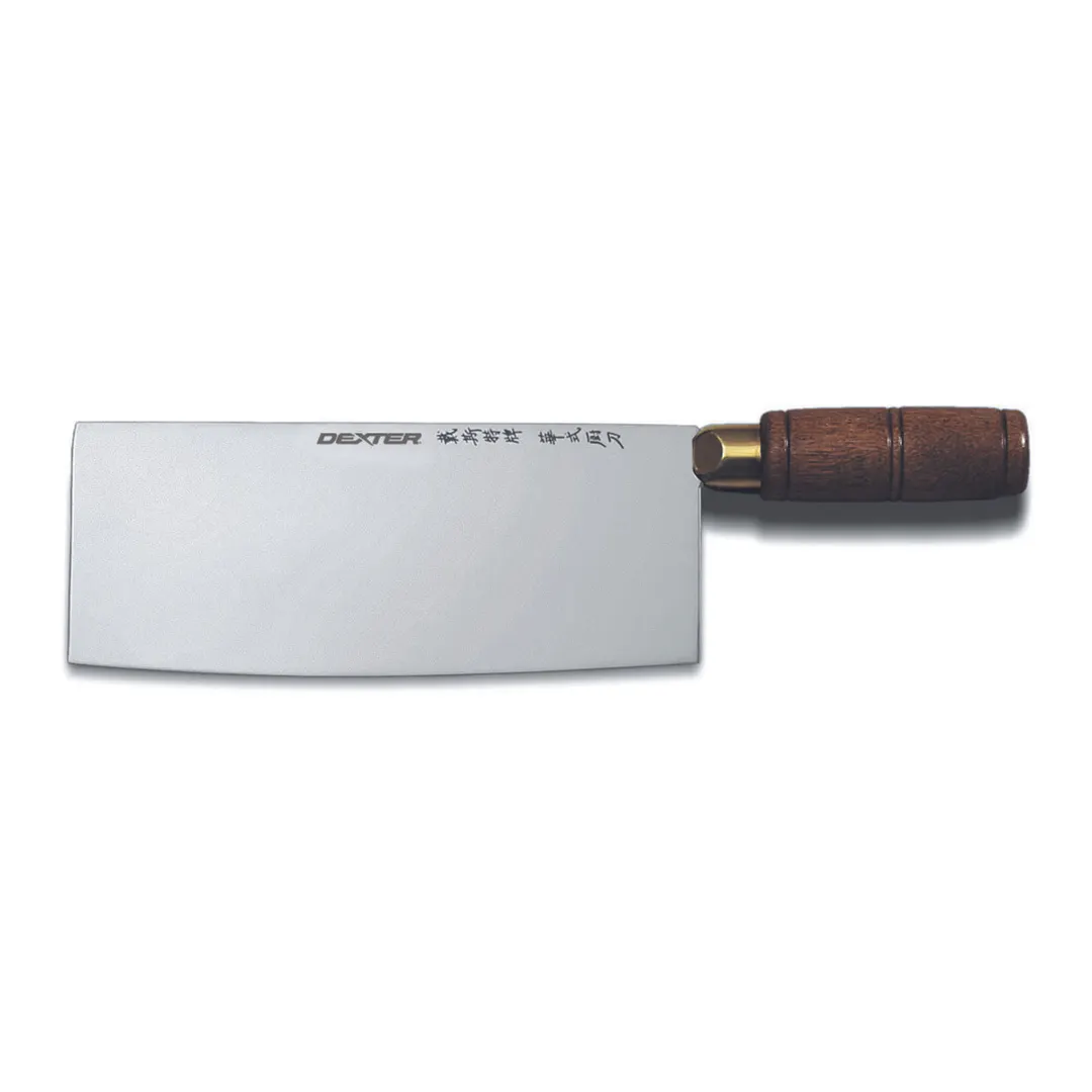 Dexter 8140 Cleaver Knife, 7" x 2‑3/4" High‑Carbon Steel Blade, Walnut Wood Handle, USA Made